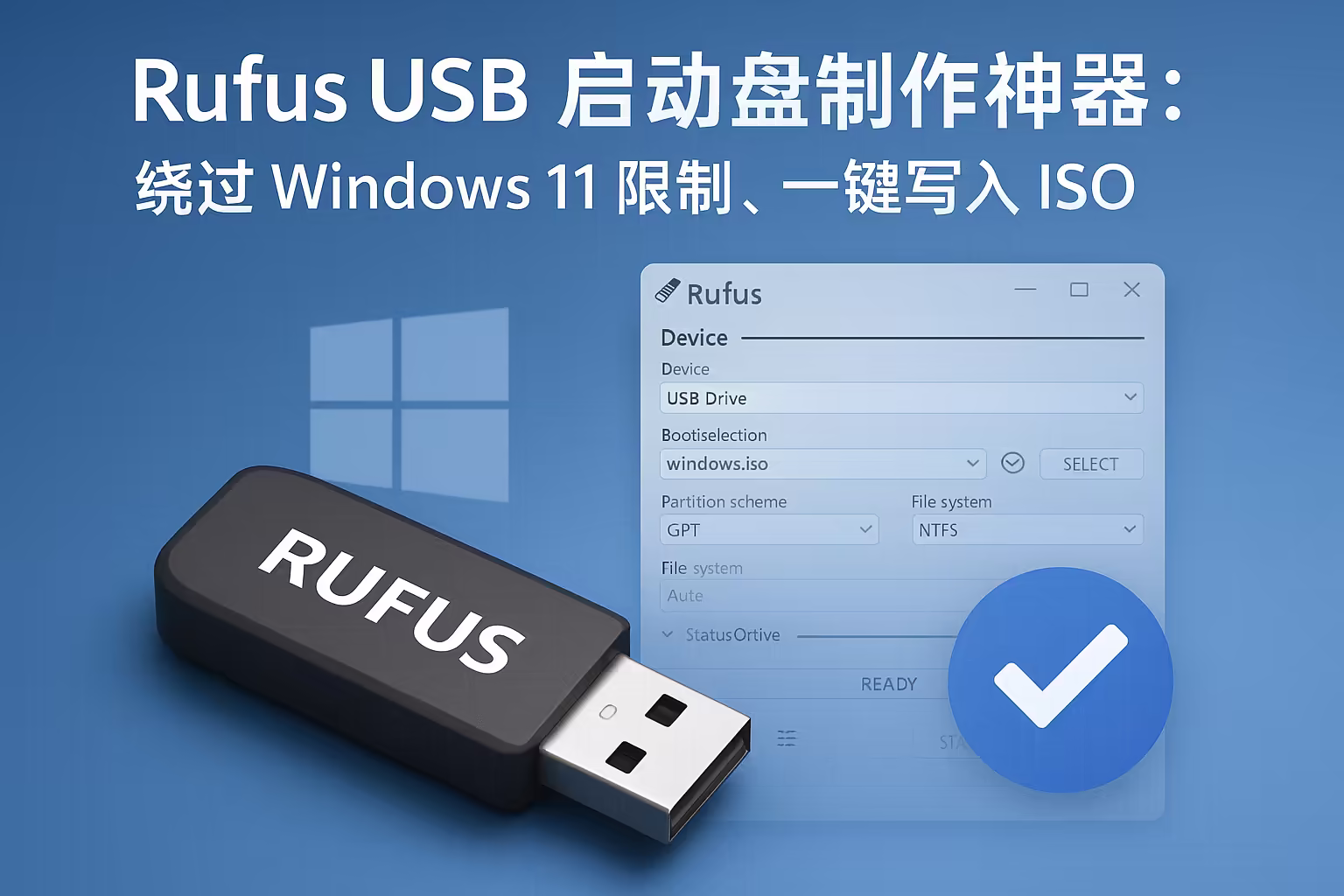 Rufus 4.9 USB 启动盘制作神器：绕过 Windows 11 限制，一键写入 ISO